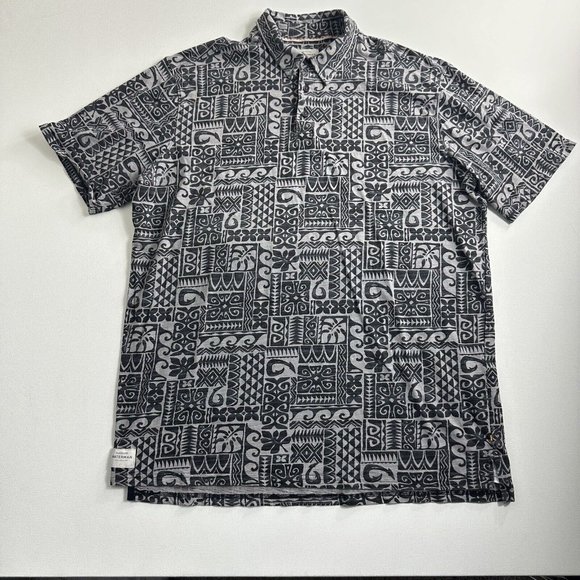 Quiksilver Waterman Collection Tribal‎ Print Polo Shirt Mens Size 2XL Brown - Picture 1 of 9
